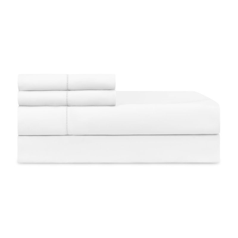 Perla Percale Sheet Set, White, Queen