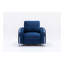 Fauteuil en velours bleu Wenona