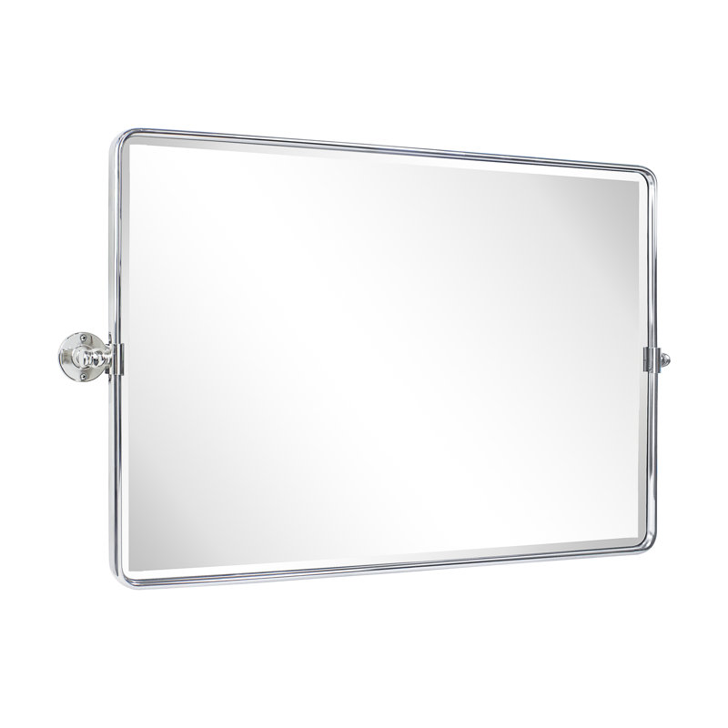 Miroir pivotant biseauté, 23 po x 35 po, Chrome