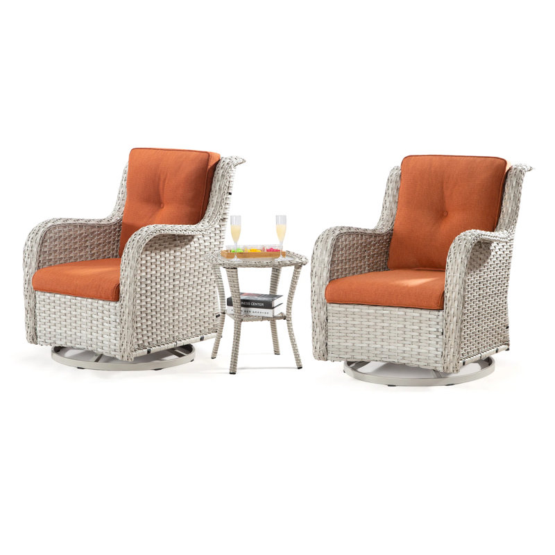 Ensemble de conversation avec coussins Isella, Orange, Gris