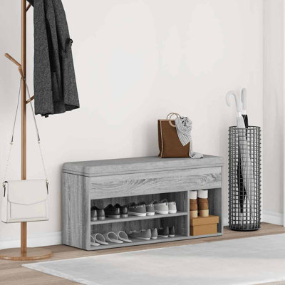 Shoe Bench 102X30.5X45 Cm Engineered Wood