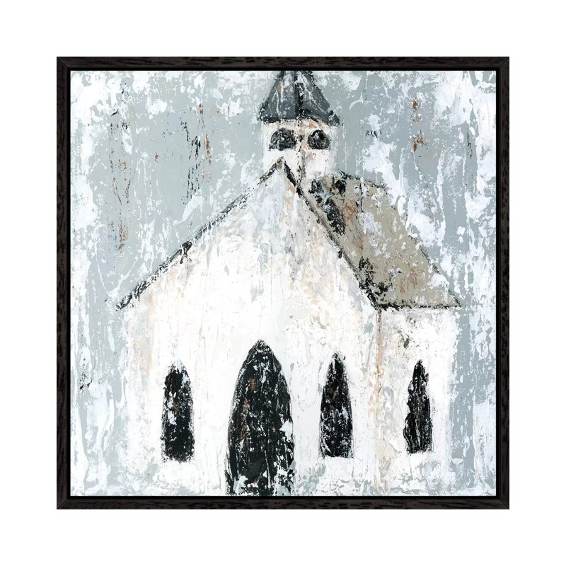 Church 1 Piece Wall Art on Canvas, 66.04 cm H x 66.04 cm W, Black Framed