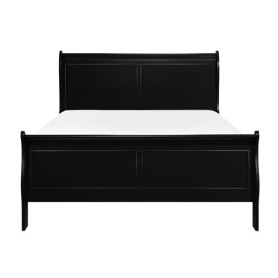 Full Size Bed In Black Traditional Style, Wood Bedroom Piece, Comes With Headboard, And Rails, Box Spring Required, Simple Assembly Needed Style Bed, Wooden For Bedroom, With