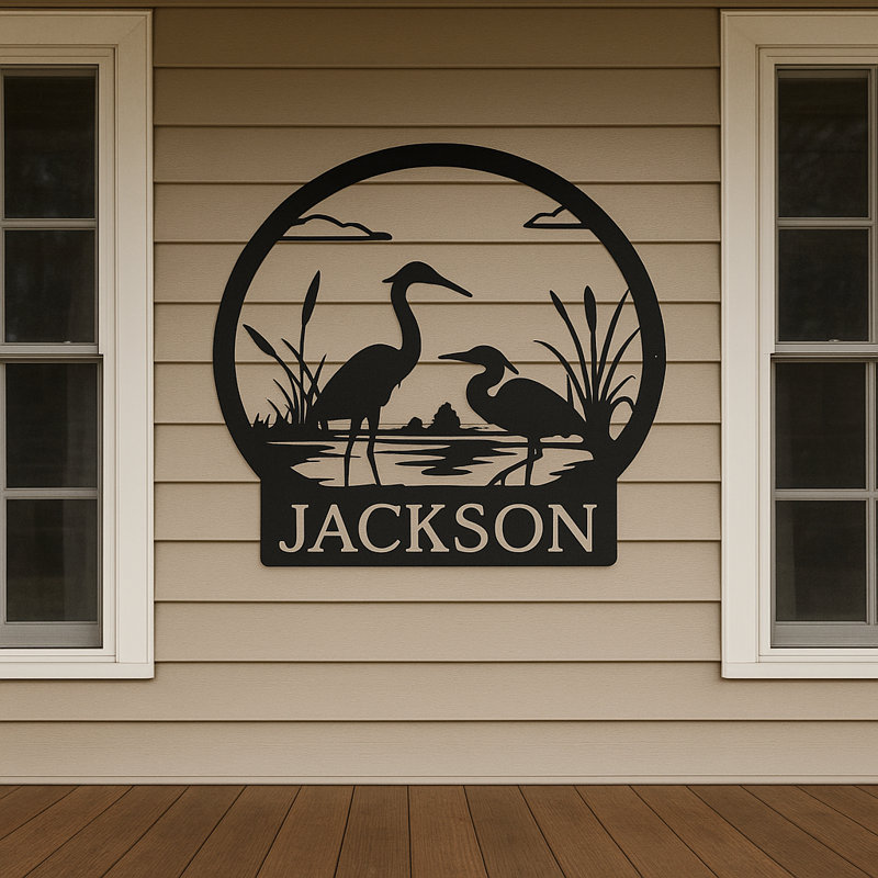 Décoration murale monogramme Crane, H 25 po x l 30 po x P 0,25 po, Oui
