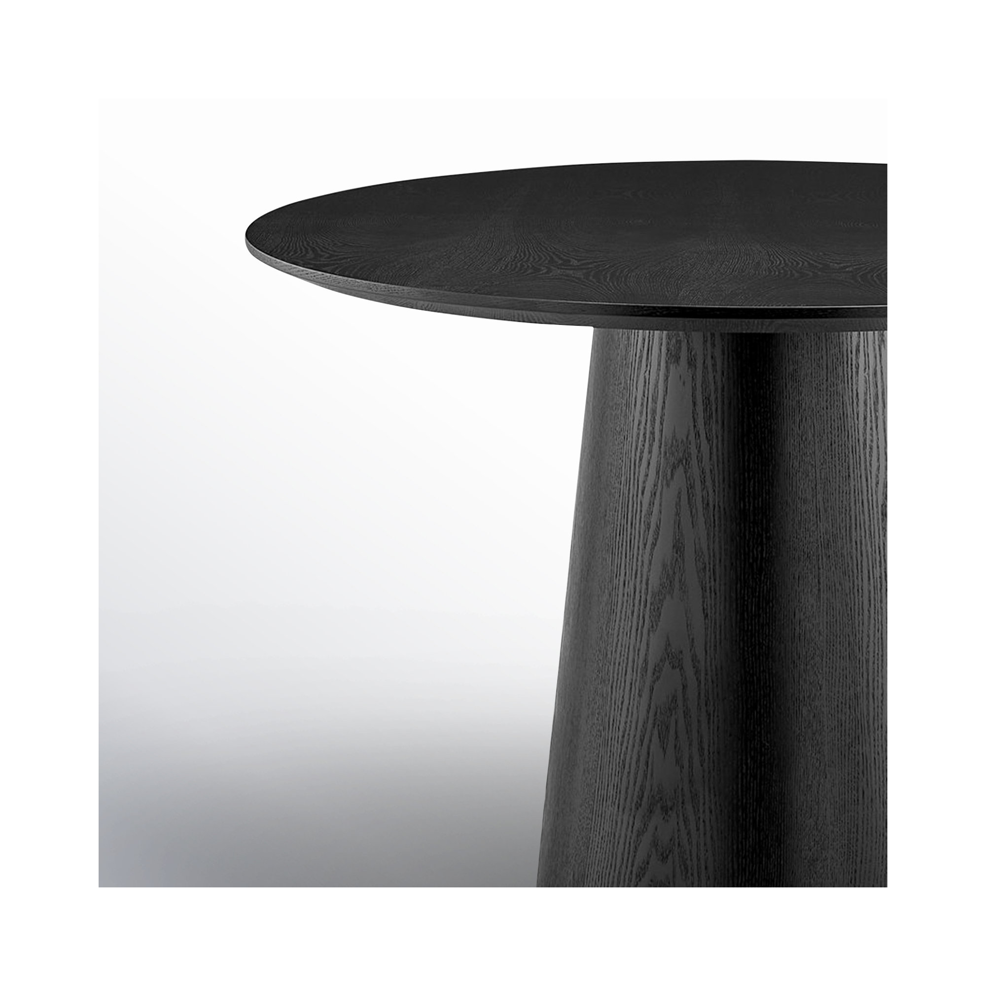 Adara Pedestal Dining Table, Matte Black, 43.31" W x 43.31"L