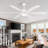 64'' 6 - Blade Modern Ceiling Fan With Led Lights And Remote Control, 3 Led Color Lights, 6 Speeds Reversible Dc Motor, Timer, For Indoor/covered Outdoor-1081426589