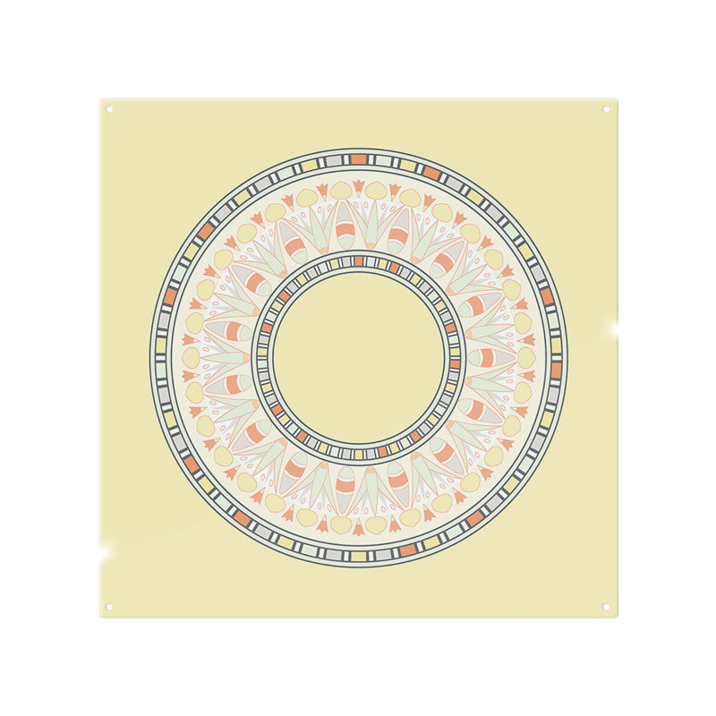 Circle Ornament Round Frame Splash Back, 90cm L x 70cm W