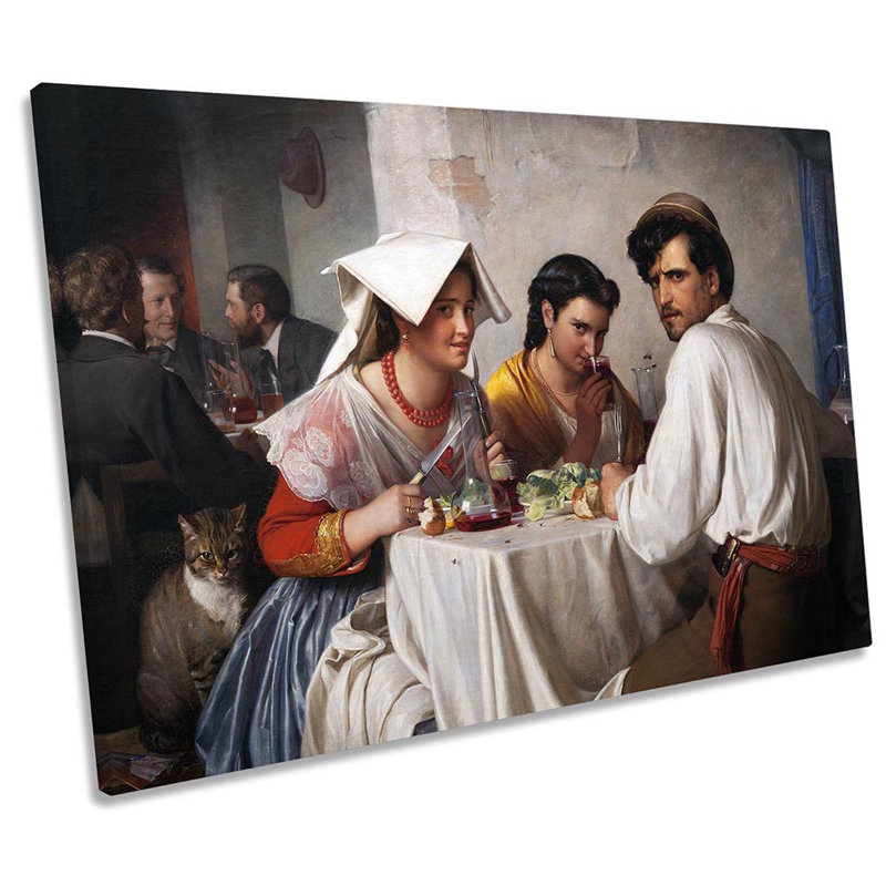 Carl Bloch In A Roman Osteria - Wrapped Canvas Print, 30.5cm H x 45.7cm W x 2cm D