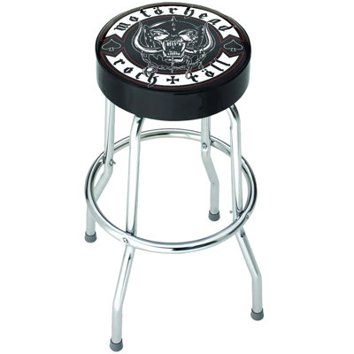 MOTORHEAD RNR BAR STOOL SEAT BLK/CHRM by 17 Stories