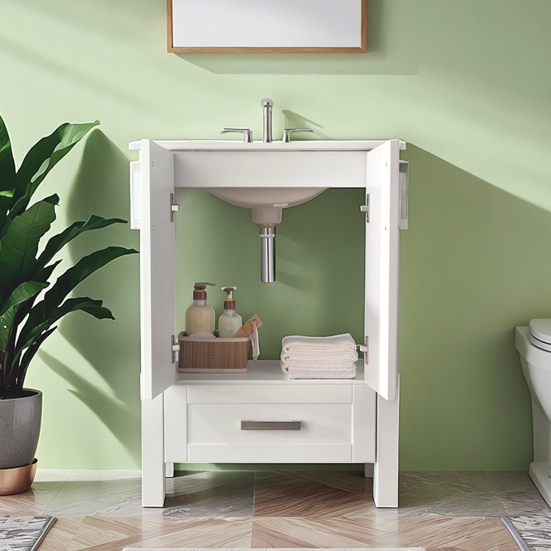 Meuble-lavabo simple 24 po, Blanc