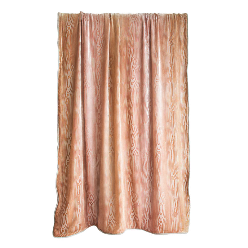 Woodgrain Velvet Throw, Mango