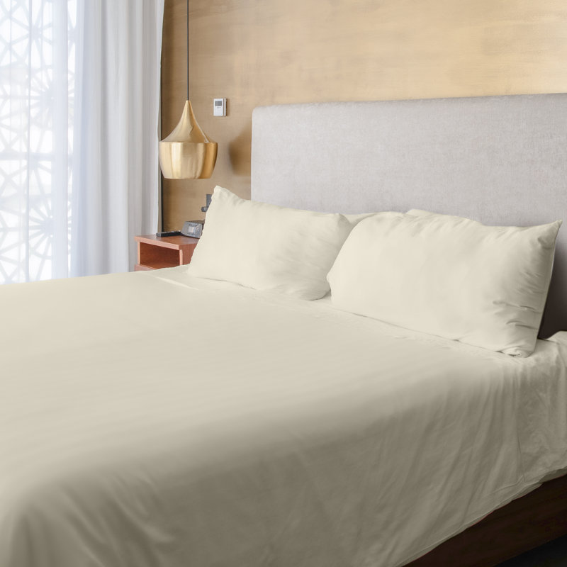 Drap de lit 4 pièces (couleur: beige, grand)