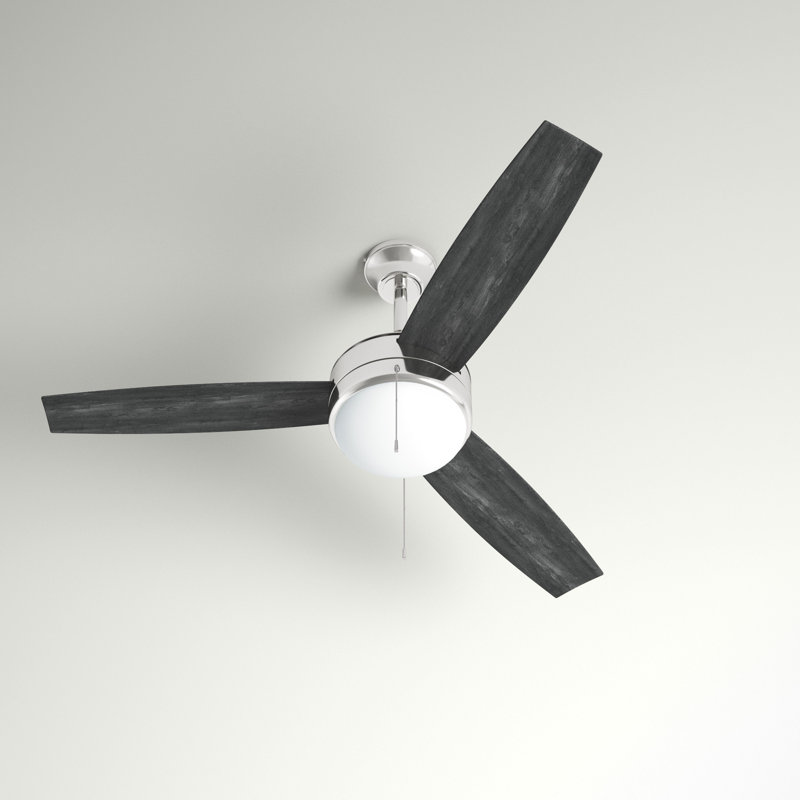 Phaze 52'' Ceiling Fan with Light Kit, Brushed Polished Nickel with Gray Blades