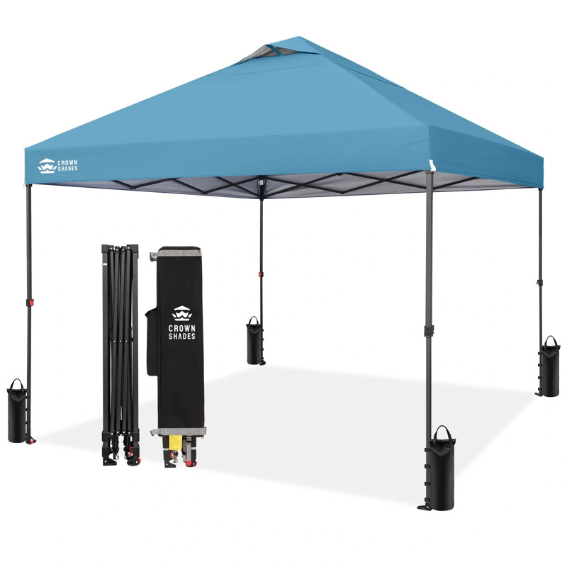 Tente à auvent escamotable commerciale avec serrure centrale et structure en métal 10 pi x 10 pi CROWN SHADES, drapeau américain