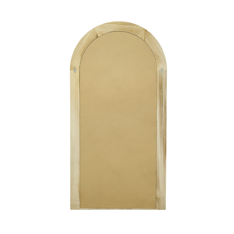 Arch Full Length Wall Mirror with Multi-step Wood Frame, Charcoal