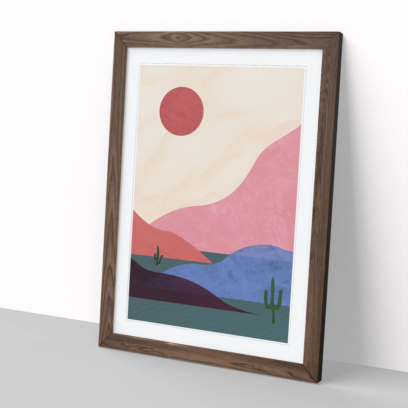 The Desert - Picture Frame Graphic Art, 36cm H x 27cm W x 2cm D, Walnut Framed