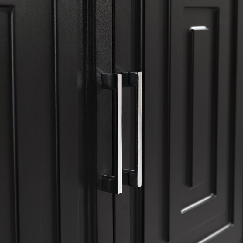 Console Cabinet with 2 Spacious Storage Space, Black