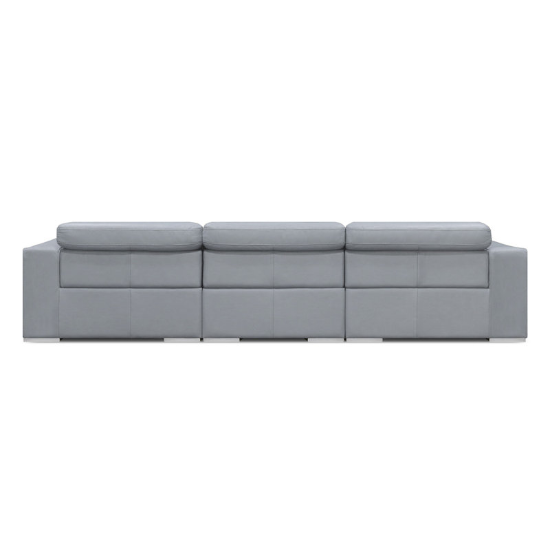 Capri Chaise Sectional, Left Hand Facing, Sky (Dreamer), Stainless Steel
