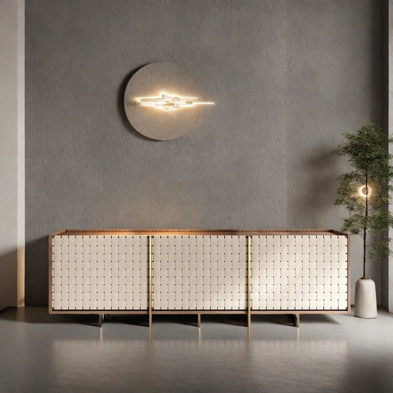 Buffet de salle à manger luxueux de style européen, H 31,5 po x l 78,74 po x P 15,75 po