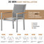 Ensemble de 4 chaises de patio empilables, ensemble de chaises de salle à manger en aluminium empilable avec accoudoirs matelassés en textilène et WPC, siège de 17 po de hauteur, toutes saisons pour patio, balcon, bord de piscine et restaurants, gris-1920479658-1919573728
