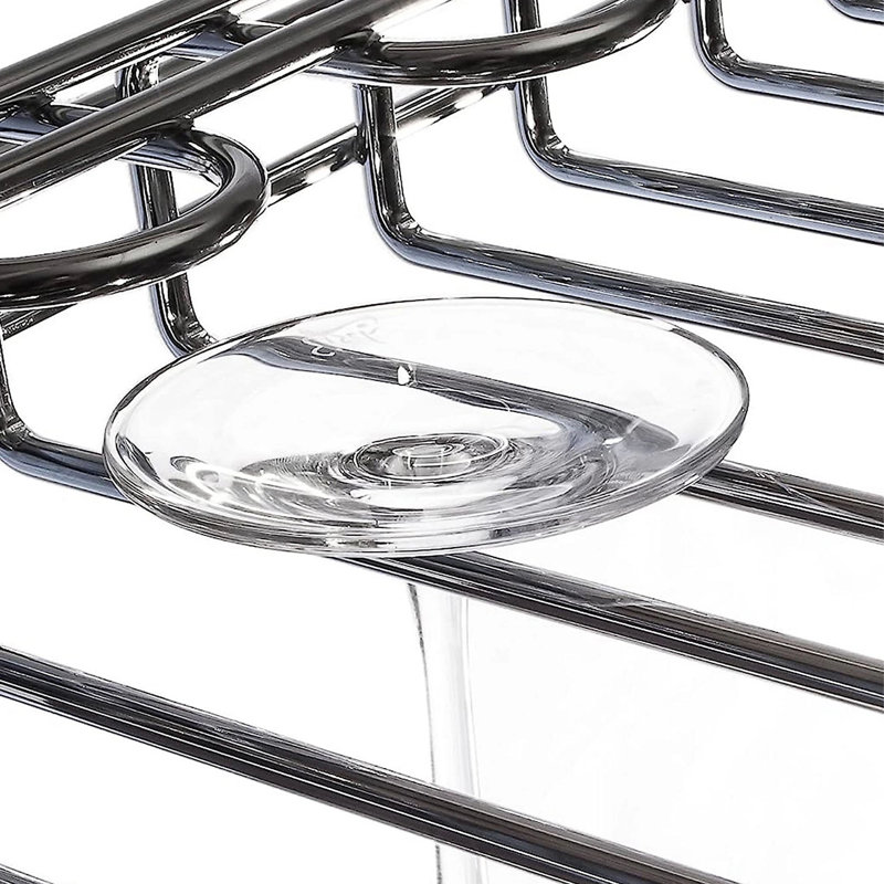Bar Originale 5 Sections Wall Mounted Glass Rack - Silver