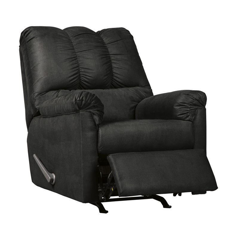 Darcy Upholstered Recliner, Black Polyester Blend