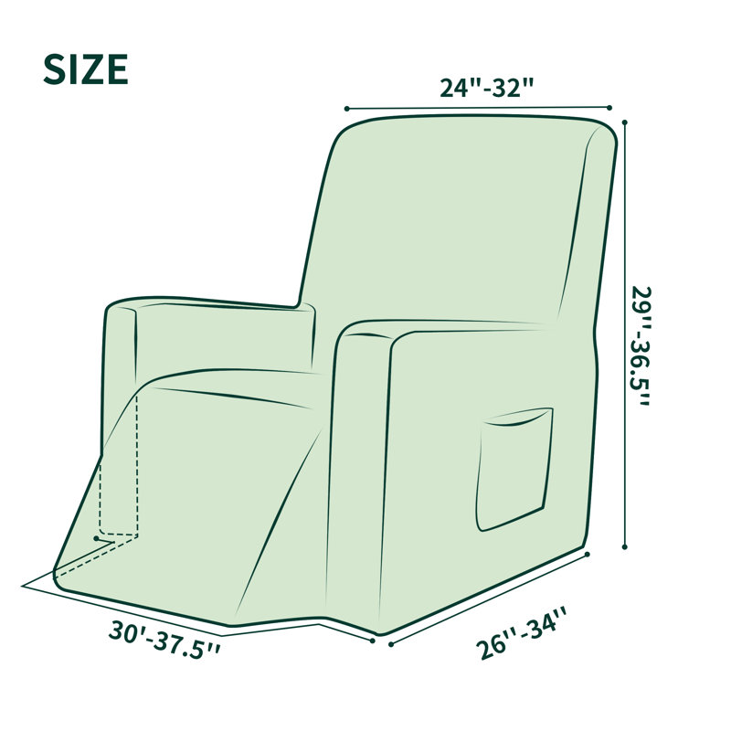 Housse pour fauteuil inclinable et extensible Arainy, Mélange de polyester gris, H 36,5 po x l 37,5 po x P 34 po