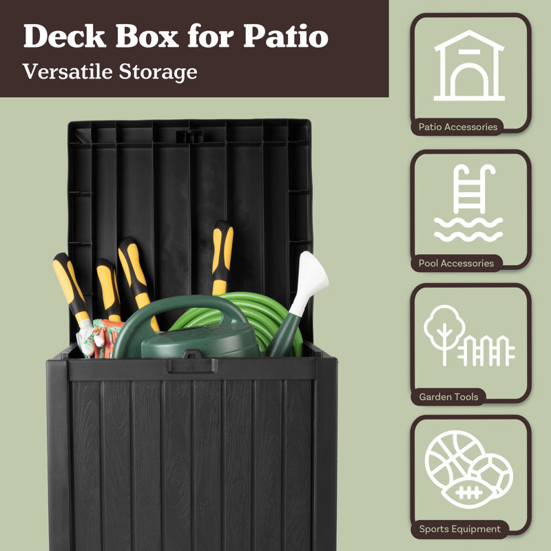 Outdoor Storage Box - 50 Gallon Deck Box for Pool Accessories or Patio Furniture Cushions - Deck Boxes Outdoor Waterproof Fade-Resistant by Pure Garden