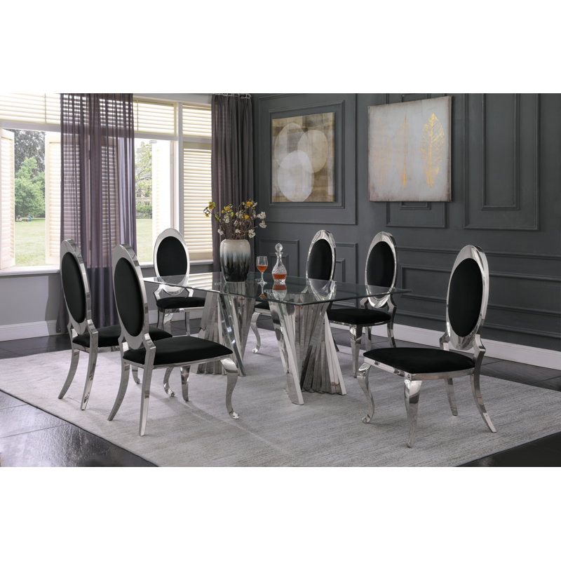 Ensemble repas pour 6 personnes, Argent, Noir