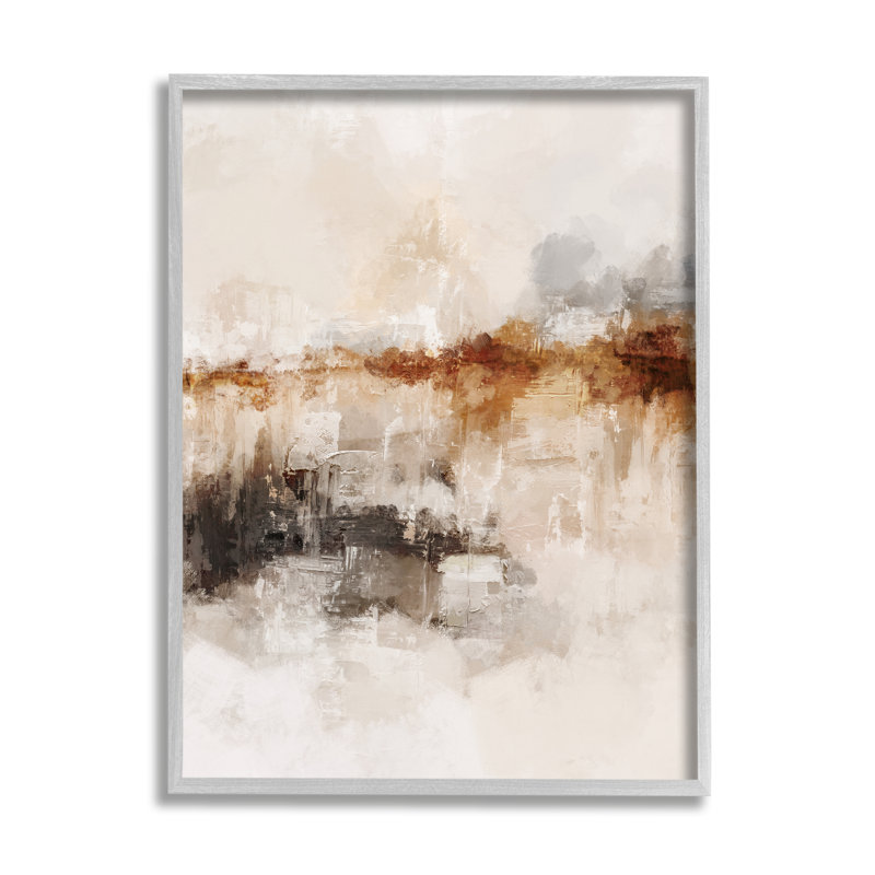 Atmospherique brun et beige par Ros Ruseva, H 14 po x l 11 po x P 1,5 po, Estampe numérique Farmhouse