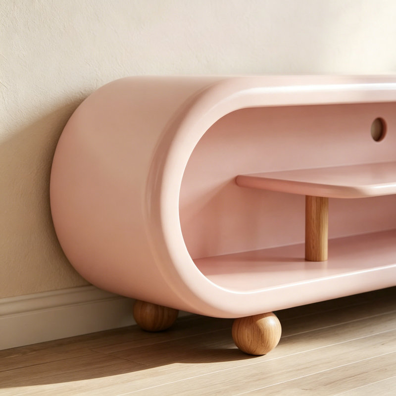 Meuble télé français de style crème français, Rose