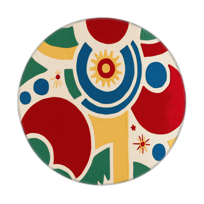 Flashy Line Indoor And Outdoor Area Rug, Round 5'