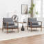 Ensemble de 2 fauteuils rembourrés en bois massif Rayn-47166220