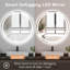 Miroir de salle de bain moderne rond sans cadre, en verre trempé, antibuée et à intensité variable, certifié ETL et doté d'une LED.-467287222