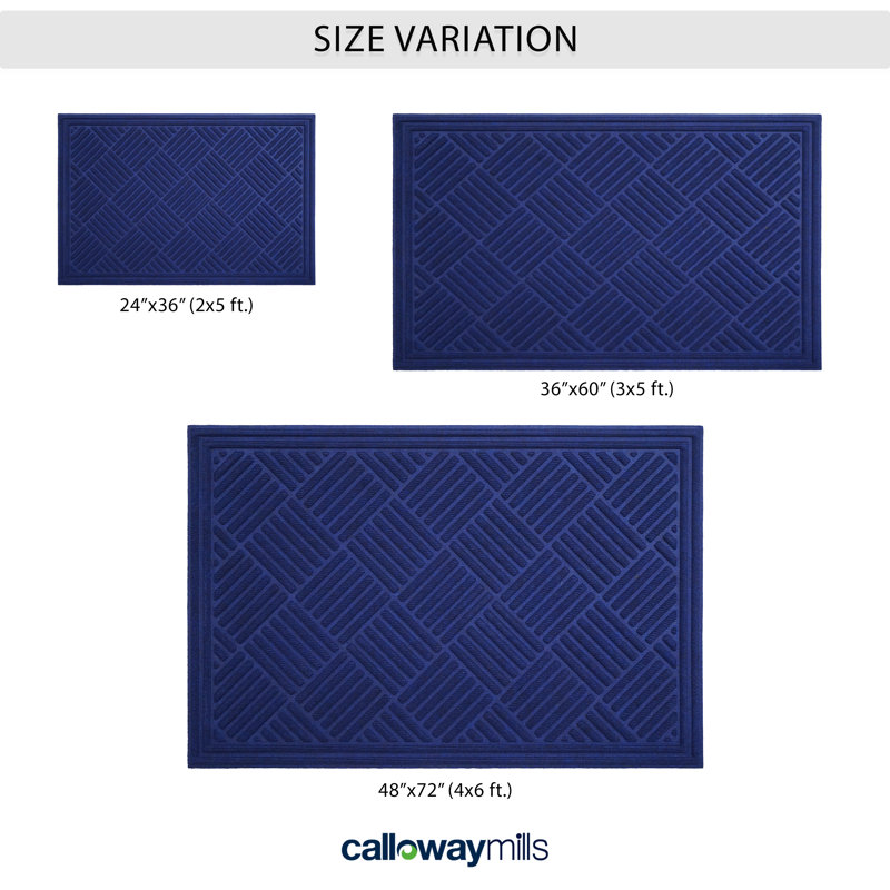 Chess Ribbed Mat 4" x 6", Blue, 48" W x 72" L