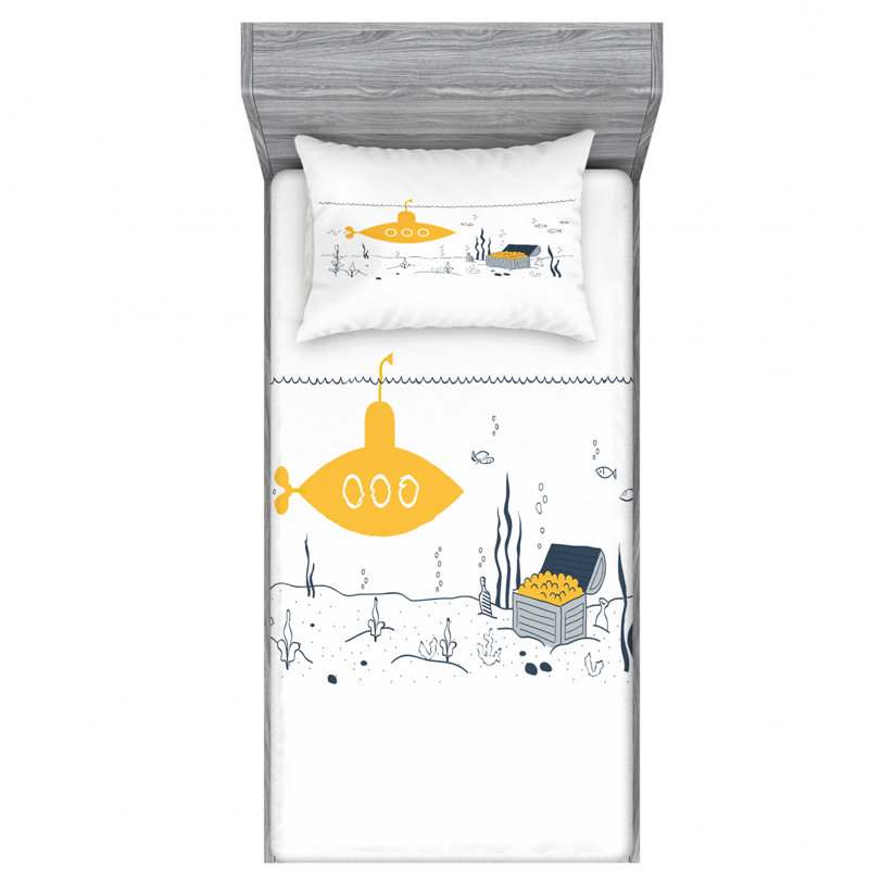 Microfiber Patterned Sheet Set, Twin Sheet Set with 1 Pillowcase