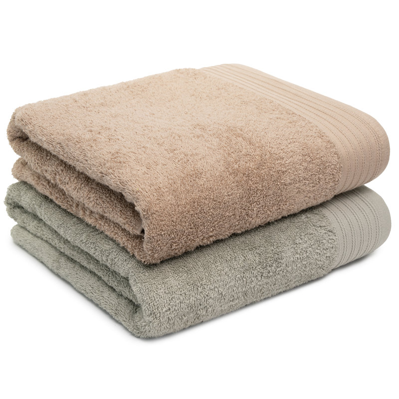 Lorena Midweight Bath Sheet, Sand/Silver