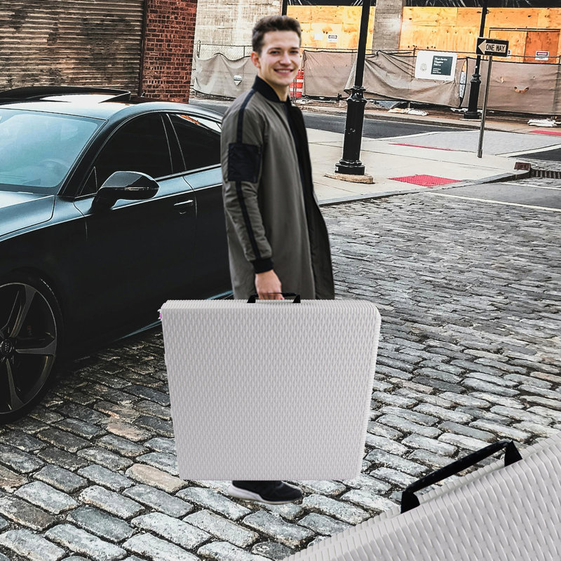 Table pliable portative 4 pi - Blanc et extérieur, Blanc