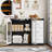 Buffet Cabinet with Storage, 43" Modern Sideboard Kitchen Cabinet with Guardrail Design & Adjustable Shelves-1900345509