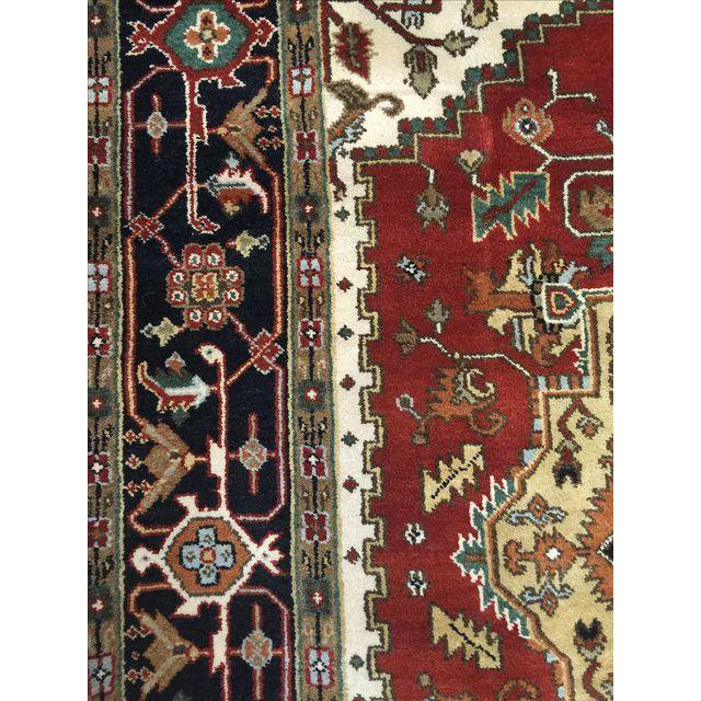 Hand Knotted Wool Area Rug in Rust
