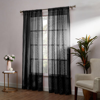 Haldeman Semi Sheer Curtain Single Panel
