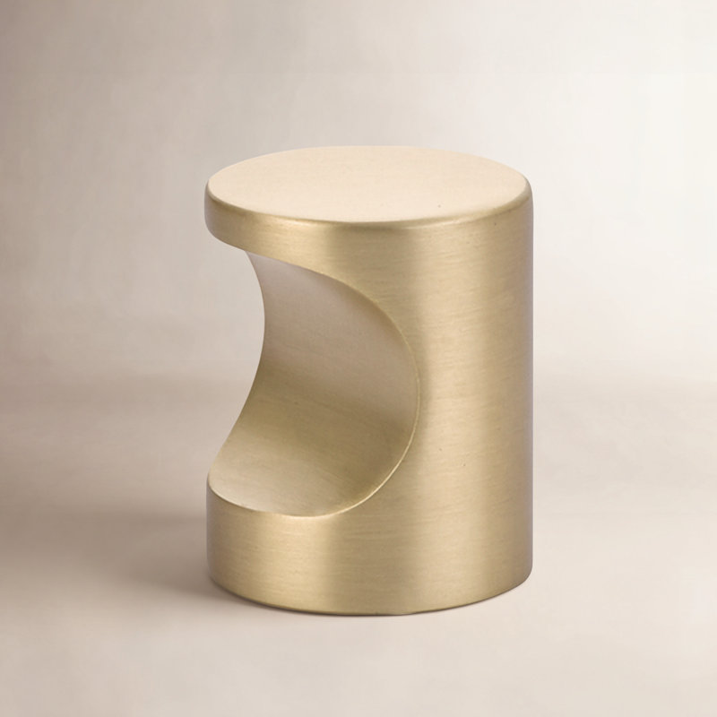Bouton cylindrique, Laiton satiné, 1"