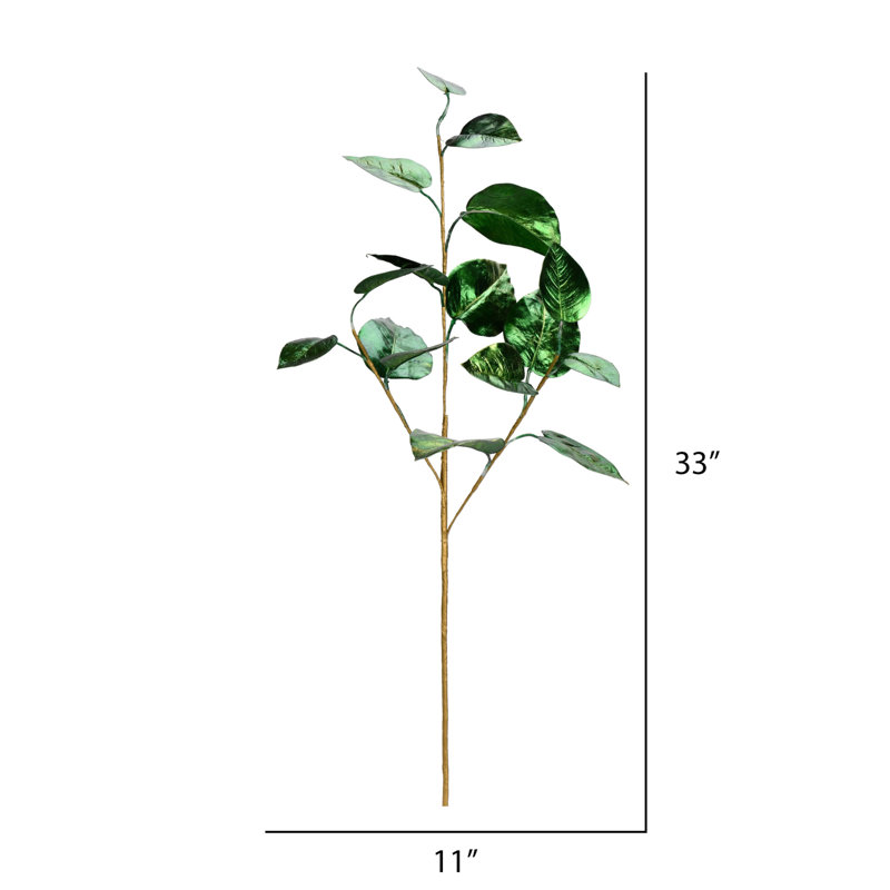Vickerman 33" Shiny Leaf Artificial Christmas Spray, Green