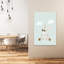 Cool Bunny Scooter Ride Modern Playful Whimsical Rabbit Forest Landscape Wall Art Print by Mathieu - Wrapped Canvas Print-322403449
