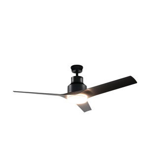 Ankhiale 52 inch Matte Black Indoor/Outdoor Ceiling Fan with Remote Control