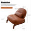 Fauteuil d'appoint en similicuir brun avec pieds en bois massif-918367405