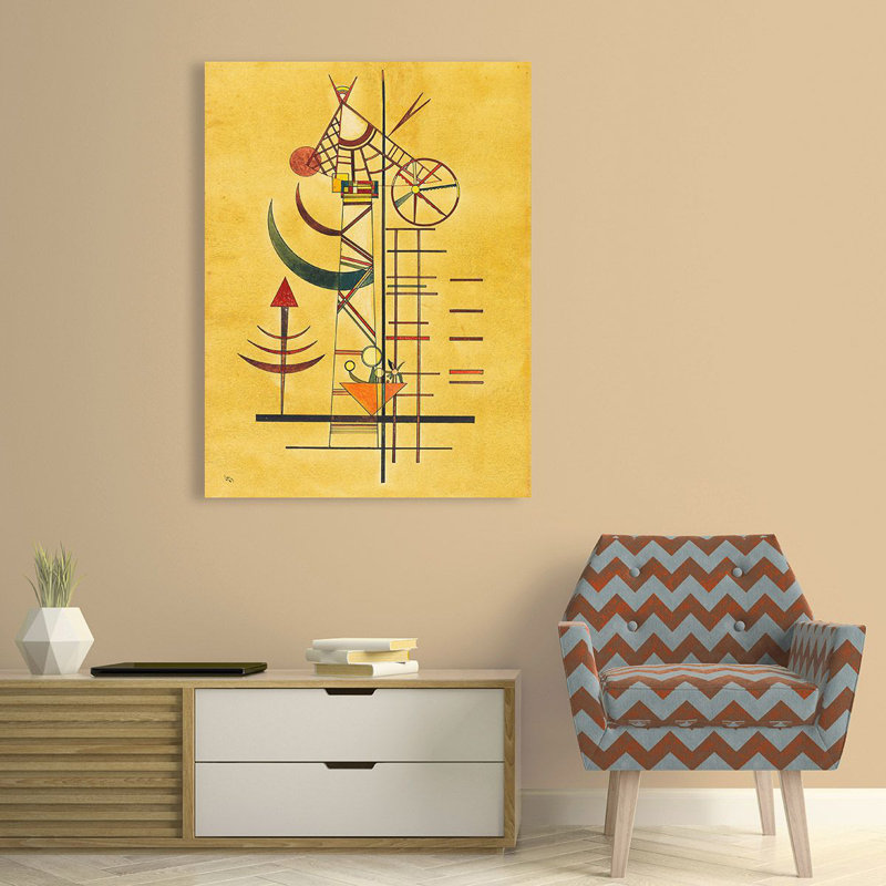 Curved Tips by Wassily Kandinsky - Wrapped Canvas Print, 100cm H x 70cm W x 4cm D