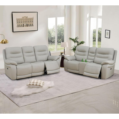 Pitzville 2-Piece Breathing Leather Living Room Power Recliner Sofa Set by Latitude Run