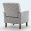 Fauteuil rembourré à motifs, mélange de polyester, structure en bois de bouleau massif, pieds fuselés, coussin en mousse, bureau de salon