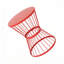 Table d'appoint vibrante en forme de sablier en acier inoxydable pour la terrasse